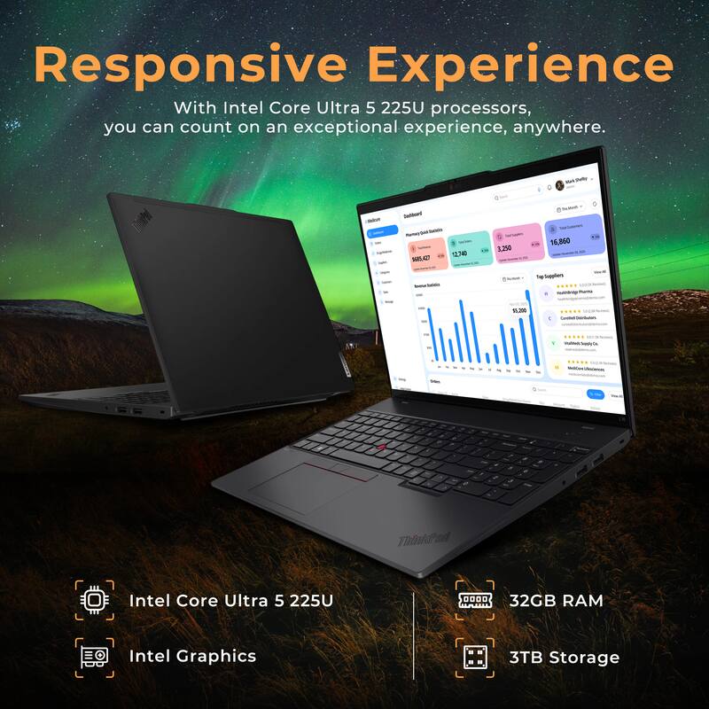 Responsive Experience

With Intel Core Ultra 5 225U processors, you can count on an exceptional experience, anywhere.

- Intel Core Ultra 5 225U
- Intel Graphics
- 32GB RAM
- 3TB Storage