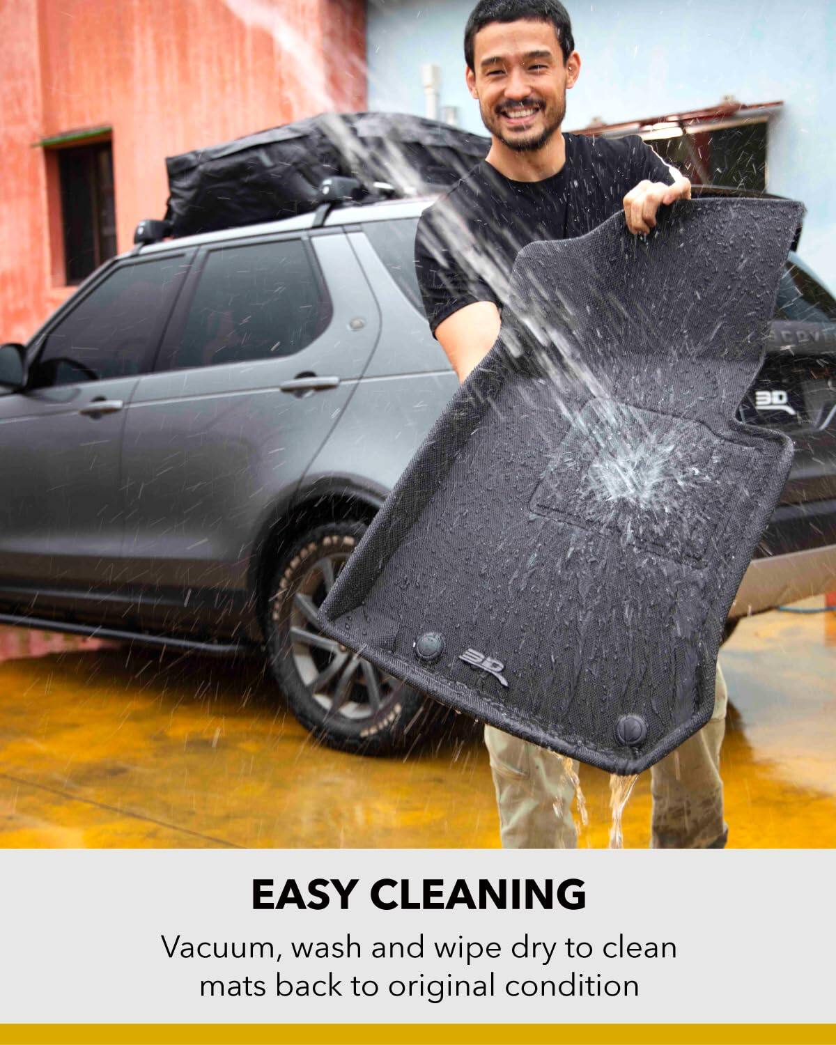 COVE 3D 3P EASY CLEANING  
Vacuum, wash and wipe dry to clean mats back to original condition