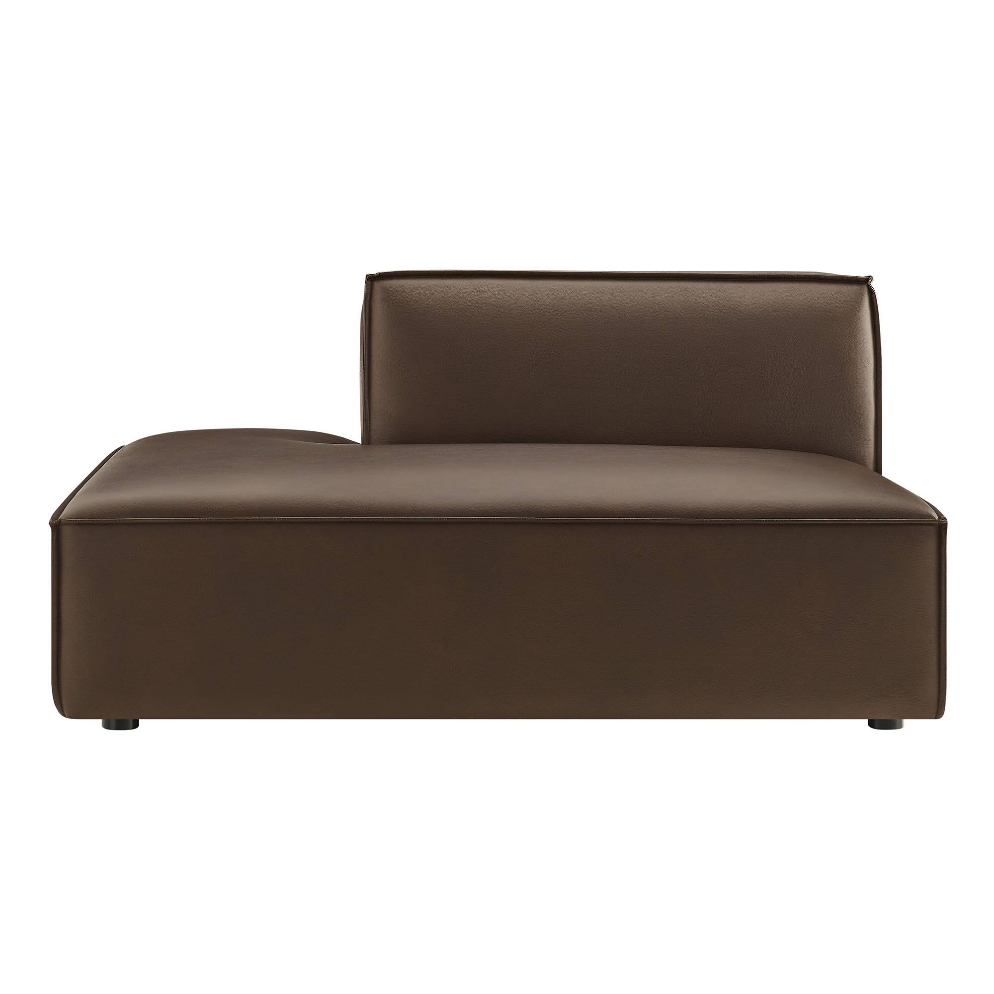 Alt View 5. Modway - Restore Vegan Leather Left-Facing Armless Modular Chaise by Modway - Espresso.