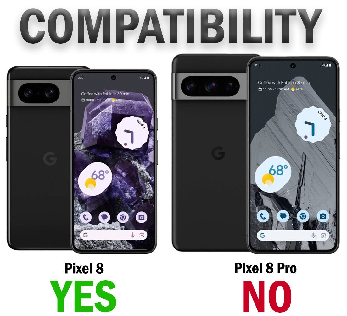 COMPATIBILITY

9:30 SG

9:30 so Coffee with Robin in 30 min

Coffee with Robin in 30 min

10:00 DO-E ad O

10:00

11:00 AM

68F

4 G

68 Wed

Pixel 8 YES

Pixel 8 Pro NO