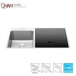 FOTILE - 3-in-1 In-Sink Dishwasher with Left-Side Dishwasher and Produce Wash Cycle - Black
