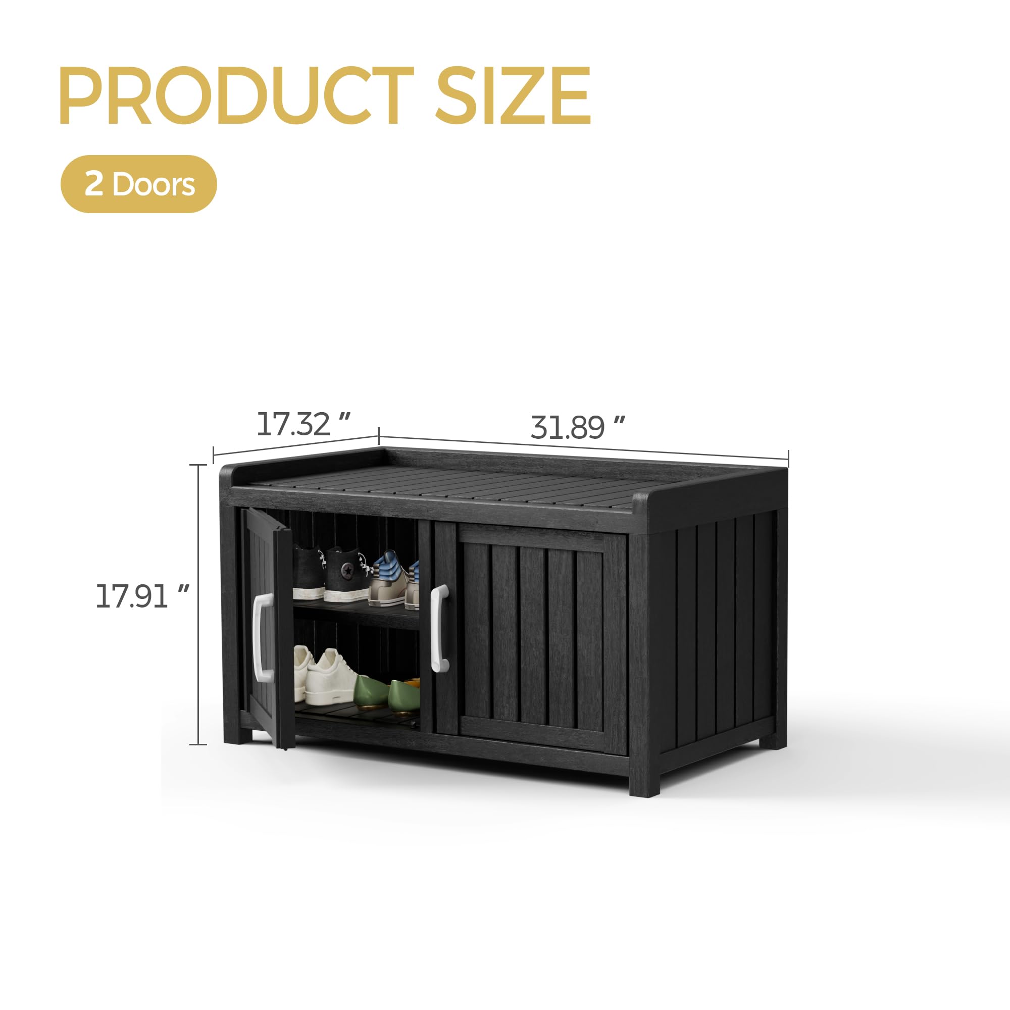 PRODUCT SIZE  
2 Doors  
17.32" x 31.89" x 17.91"