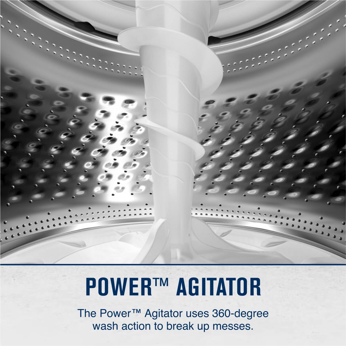 POWER™ AGITATOR

The Power™ Agitator uses 360-degree wash action to break up messes.