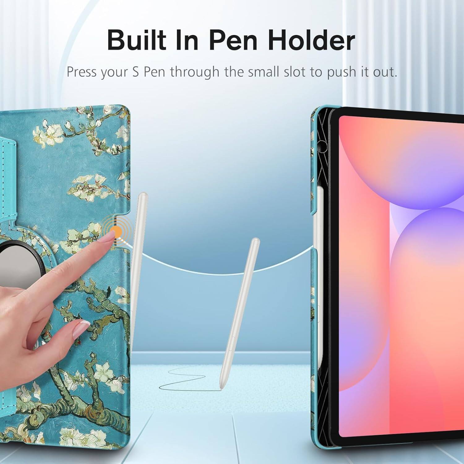 Built In Pen Holder  
Press your S Pen through the small slot to push it out.