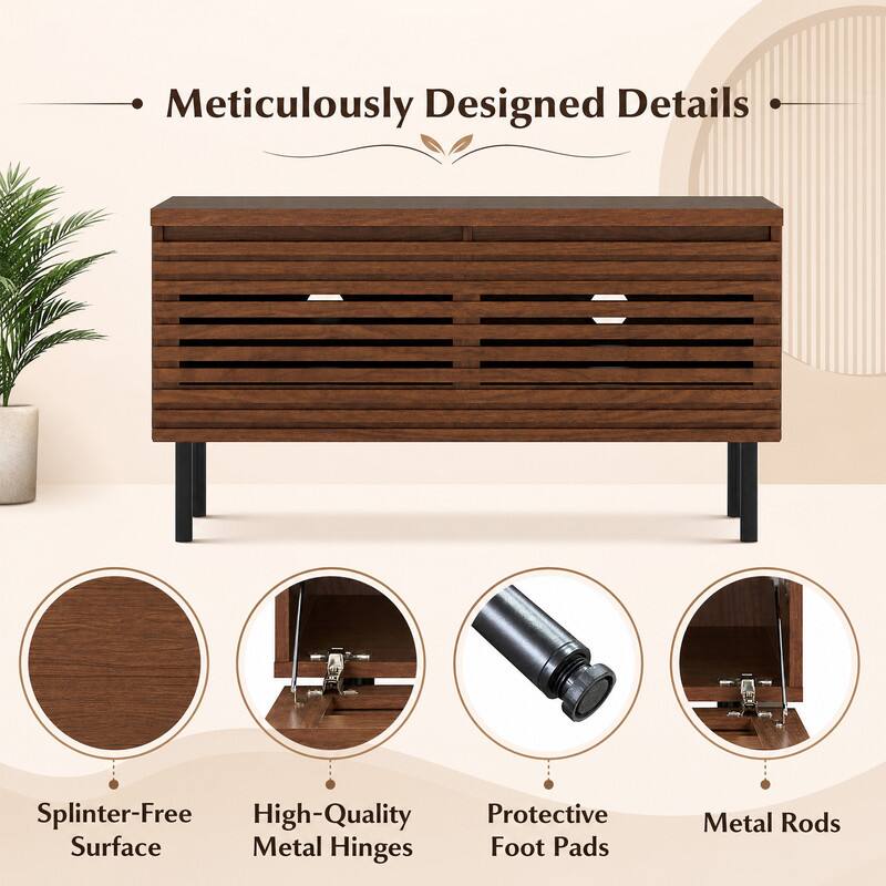 Meticulously Designed Details

- Splinter-Free High-Quality Protective Surface
- Metal Hinges
- Foot Pads
- Metal Rods