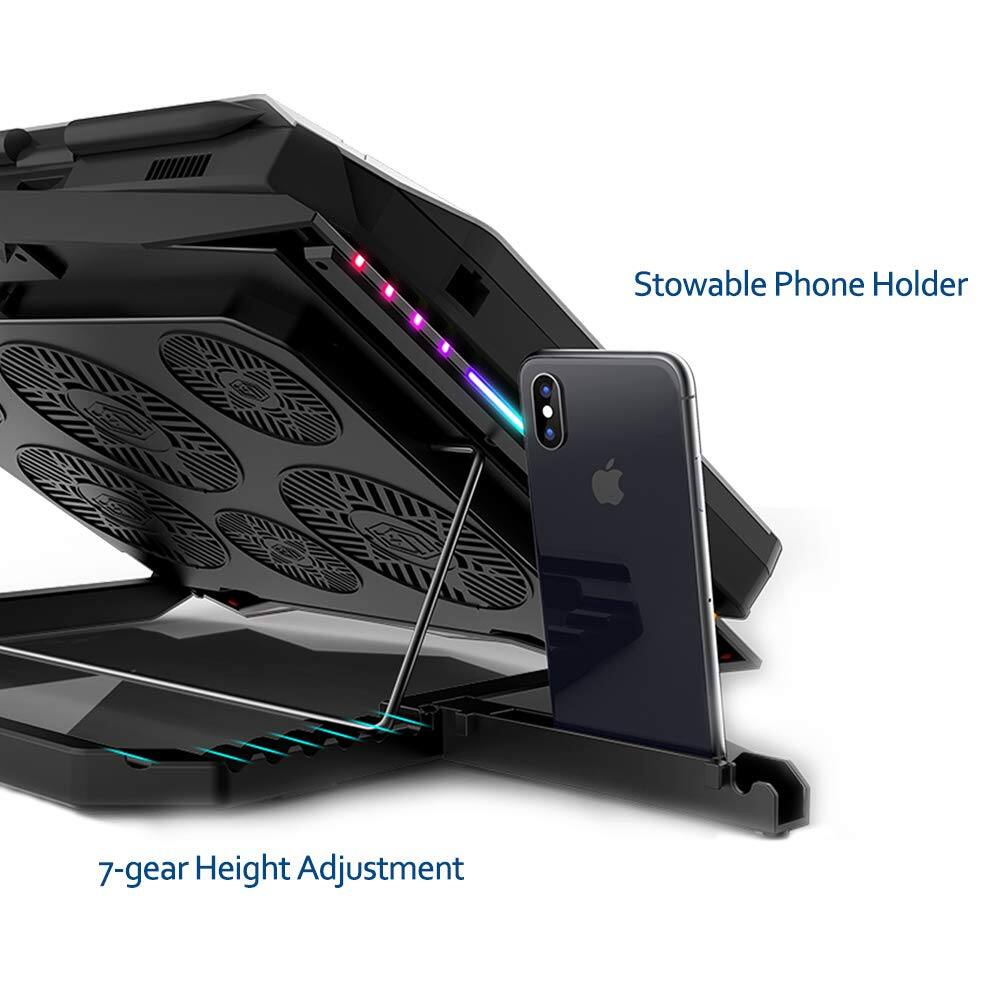 Stowable Phone Holder  
7-gear Height Adjustment