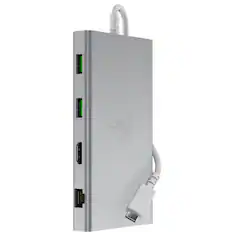 Front. Razer - USB C Dock Station with 11 Ports for Windows 10 or later (PC with USB‑C); macOS 10.13 or later (Mac) - Mercury.