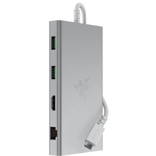 Razer - USB C Dock Station with 11 Ports for Windows 10 or later (PC with USB‑C); macOS 10.13 or later (Mac) - Mercury