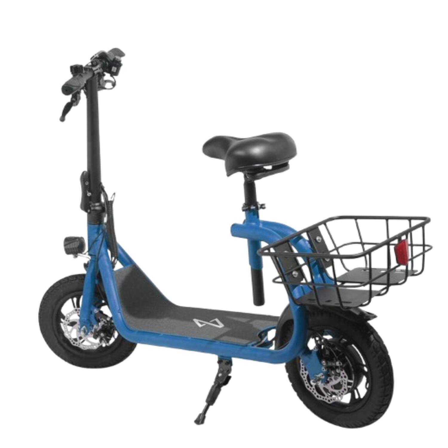 Front. Stock Preferred - 450W Foldable Electric Bike for Adults with Basket Blue - Blue.