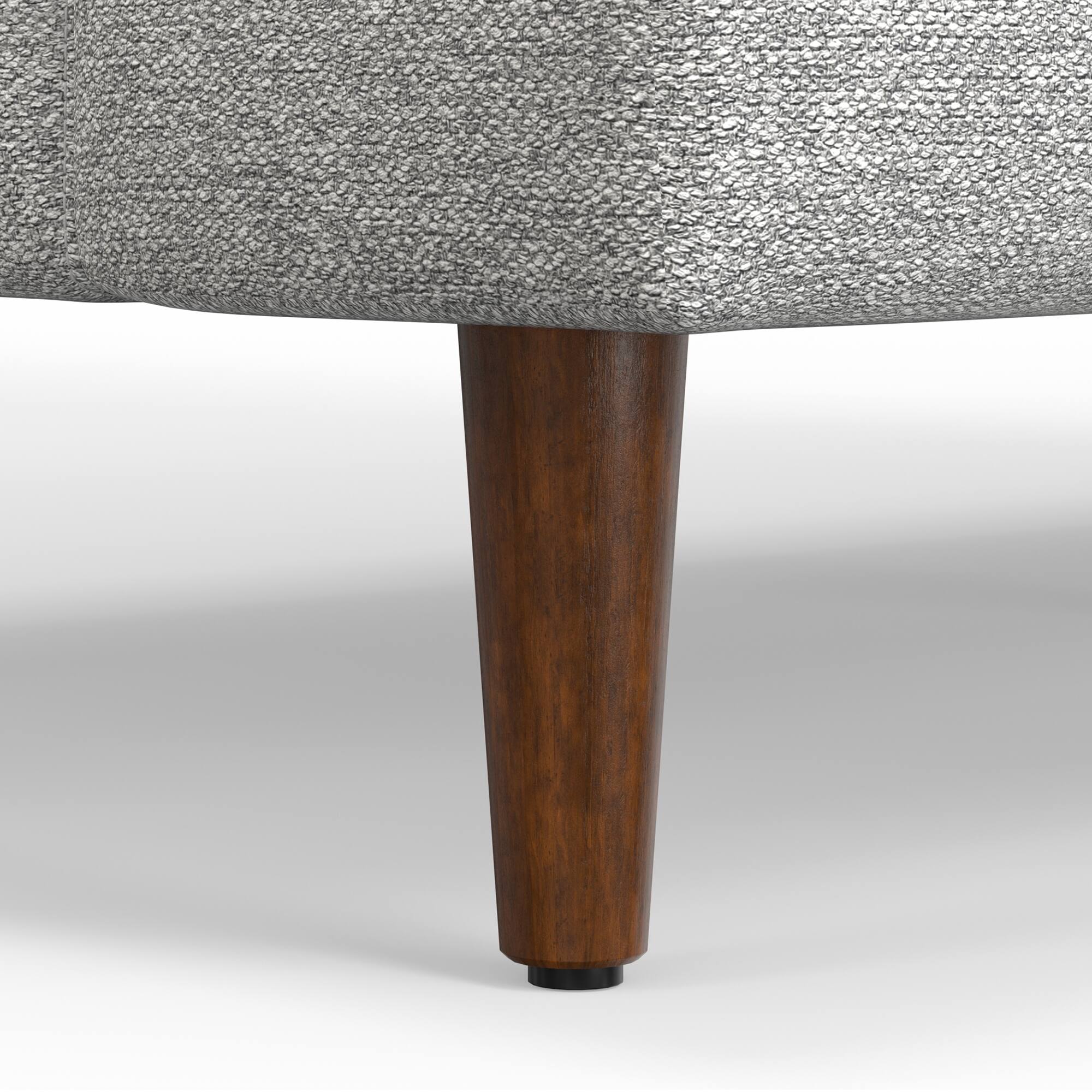 Alt View 6. Simpli Home - Livingston 90 inch Wide Mid-Century Modern Sofa in Mist Grey Woven-Blend Fabric - Mist Grey.