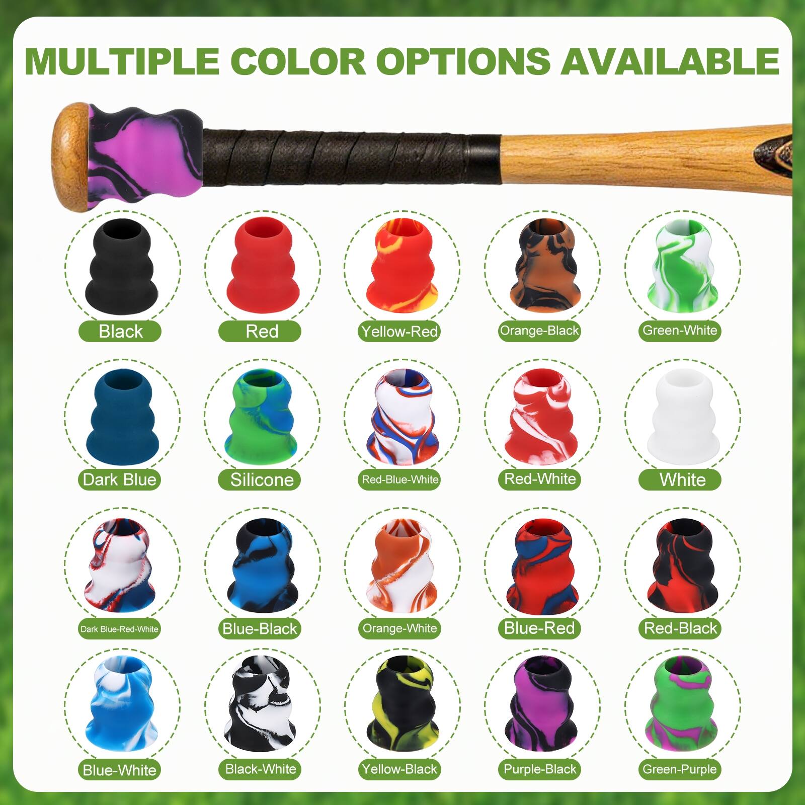 MULTIPLE COLOR OPTIONS AVAILABLE

- Black
- Red
- Yellow-Red
- Orange-Black
- Green-White
- Dark Blue
- Silicone
- Red-Blue-White
- Red-White
- White
- Dark Blue-Red-White
- Blue-Black
- Orange-White
- Blue-Red
- Red-Black
- Blue-White
- Black-White
- Yellow-Black
- Purple-Black
- Green-Purple