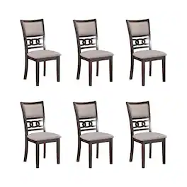 New Classic Furniture - Gia Wood Dining Chair with Fabric Seat (Set of 6) - Gray