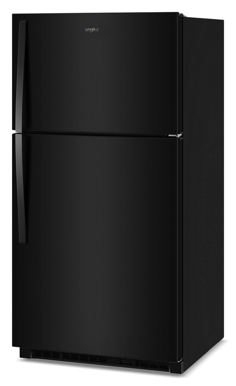 Left. Whirlpool - 21.3 Cu. Ft. Top-Freezer Refrigerator with Total Coverage Cooling - Black.