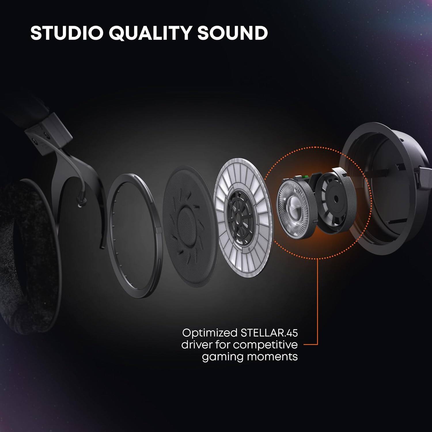 STUDIO QUALITY SOUND  
Optimized STELLAR.45 driver for competitive gaming moments