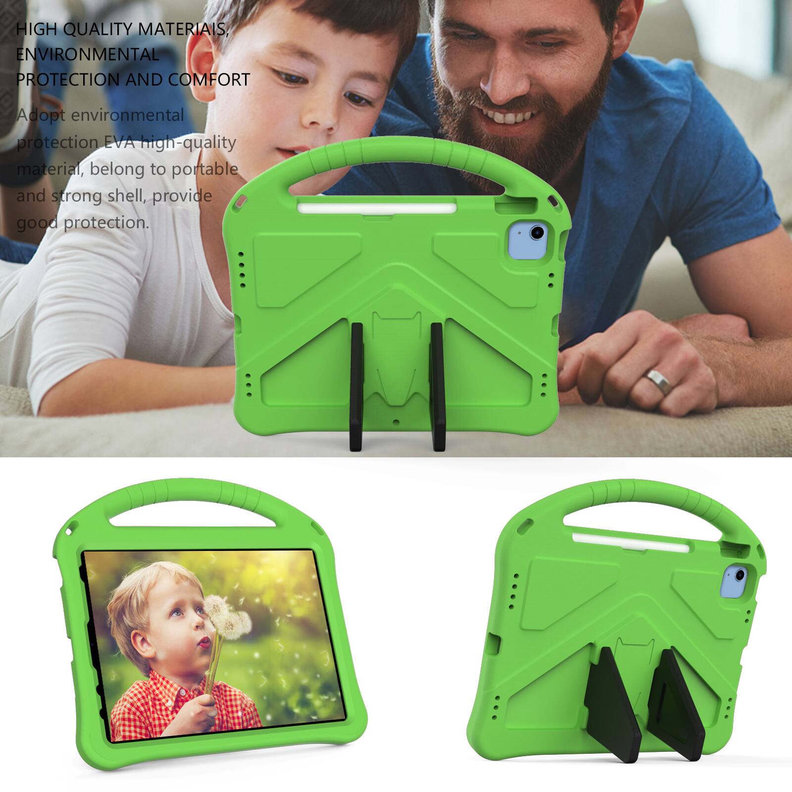 HIGH QUALITY MATERIALS, ENVIRONMENTAL PROTECTION AND COMFORT

Adopt environmental protection EVA high-quality material, belong to portable and strong shell, provide good protection.