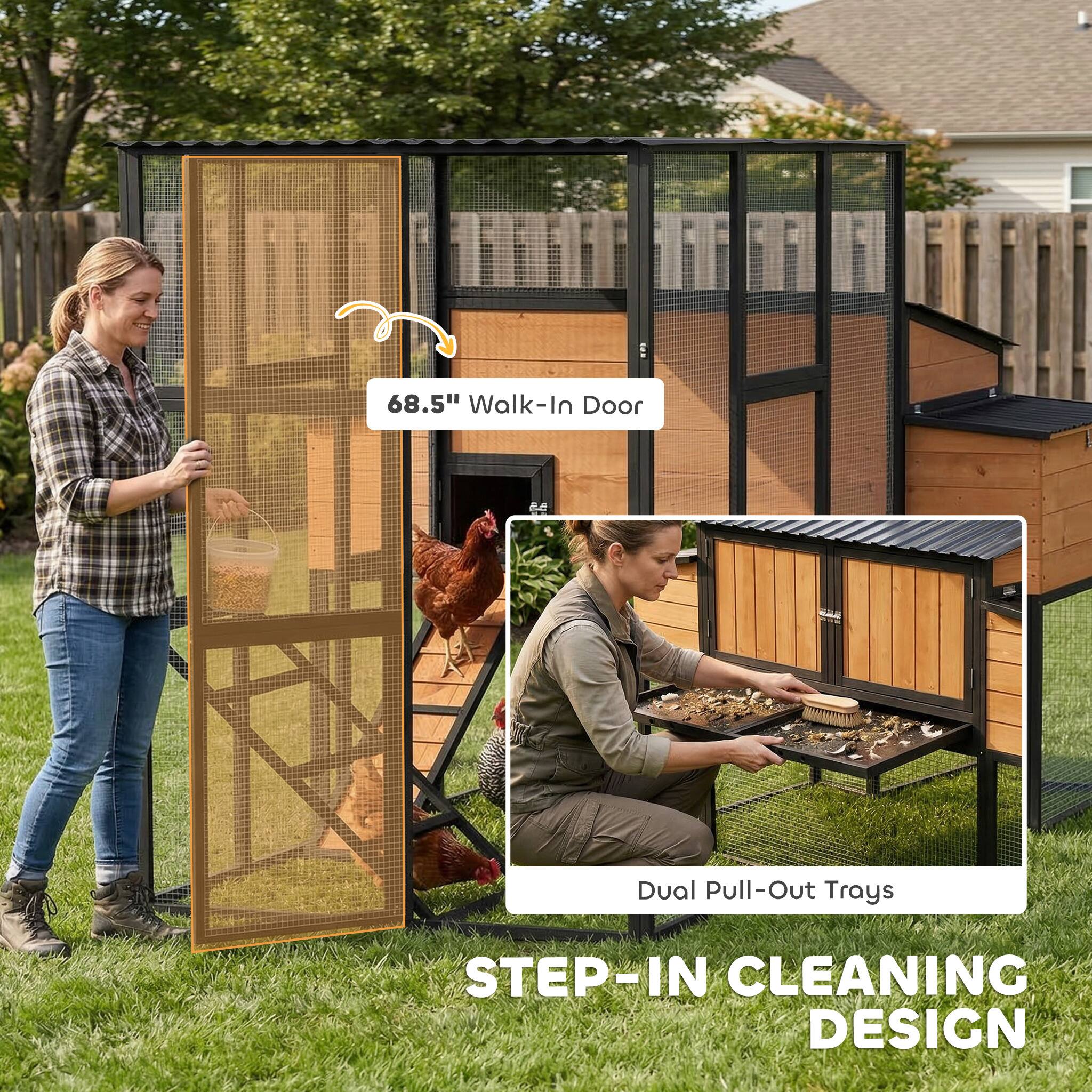 68.5" Walk-In Door  
Dual Pull-Out Trays  
Step-In Cleaning Design