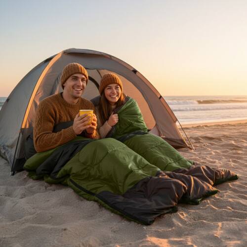 Alt View 9. Winado - 1PC Rectangular Waterproof Sleeping Bag with Multi USB Heating Pads, Lightweight for Outdoor Backpacking Hiking Camping - Green.