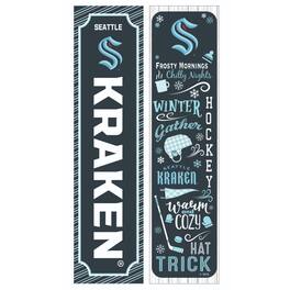 Evergreen Enterprises - Seattle Kraken 47" Double Sided Winter Leaner Fan Sign - Multicolor