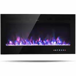 Resenkos - Fireplace Heater,Electric Fireplace, 40-Inch Electric Fireplace Recessed with Thermostat