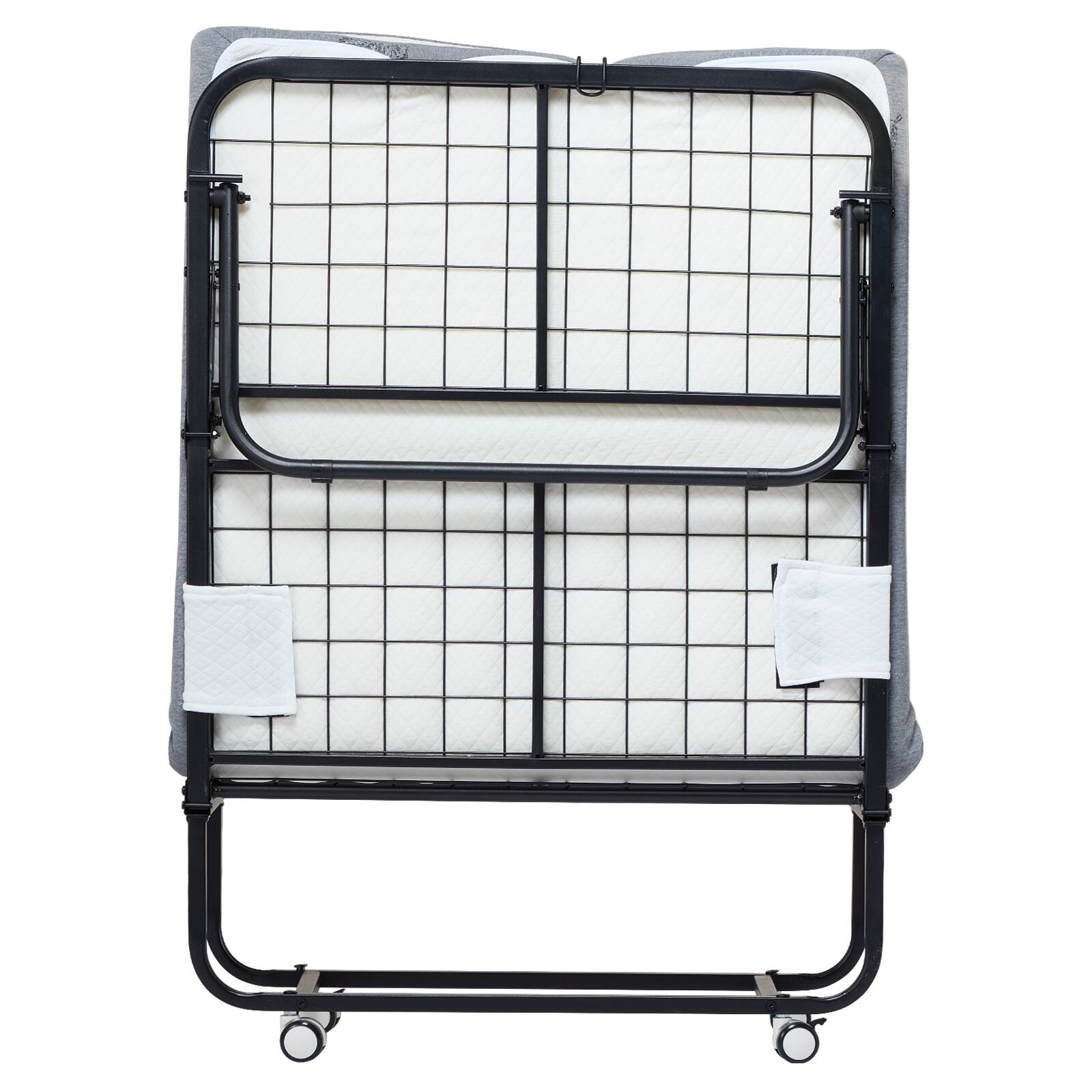 Alt View 5. VEVOR - Rollaway Bed, 31 in x 75 in Folding Bed with 5 in Mattress, Twin Size Foldable Bed - White,Black.