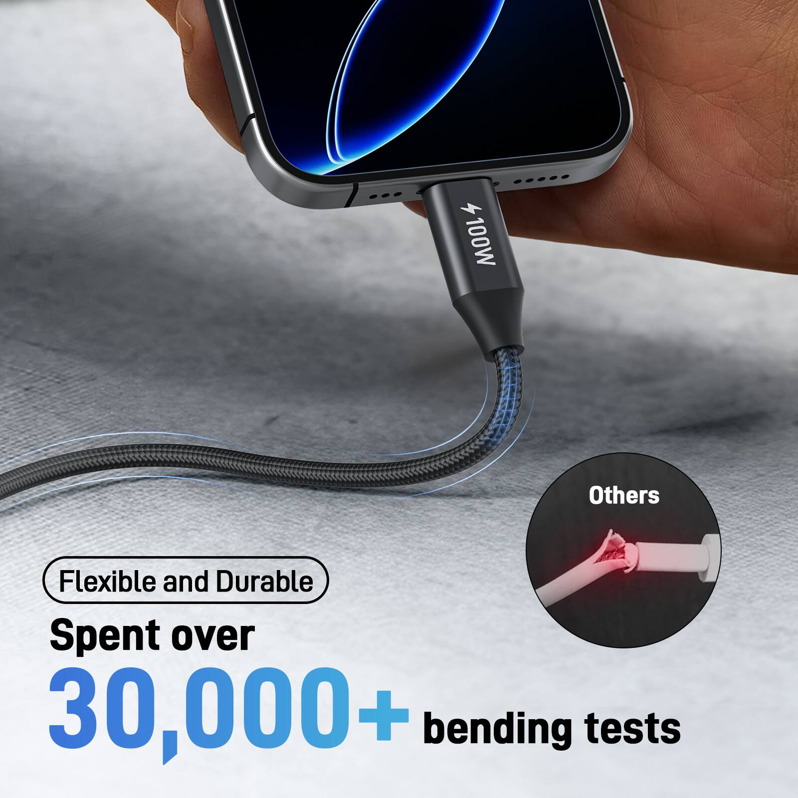Flexible and Durable  
Spent over 30,000+ bending tests  

Others