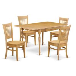 East West Furniture - Dining Room Set Oak - Brown