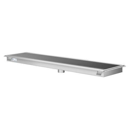 Front. Koolmore - 18" x 72" Stainless Steel Floor Trough Drain, 14-Gauge with Subway-Style Grating & Removable Drain Basket, NSF Listed - Stainless-Steel.