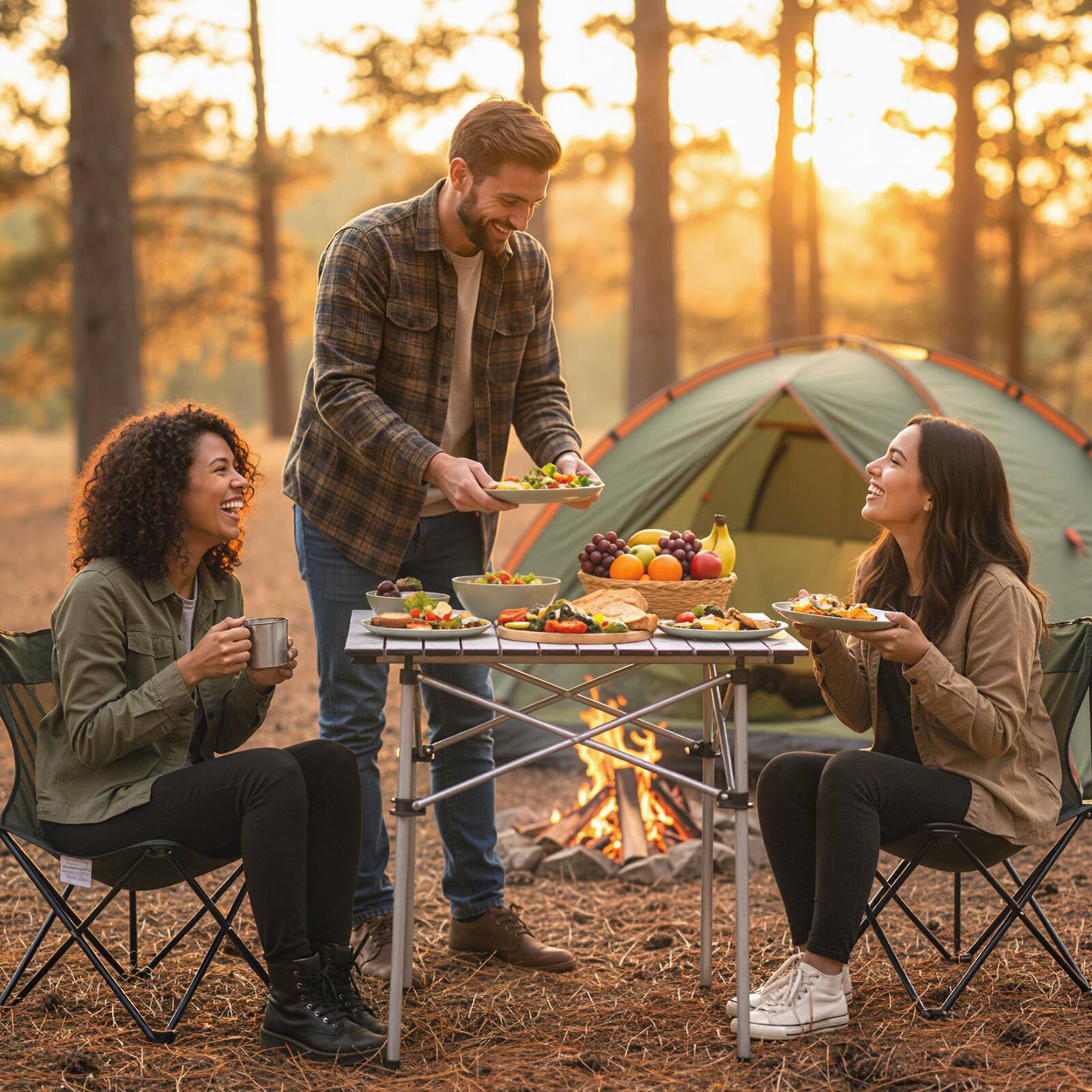Alt View 9. Gymax - Gymax Folding Roll-up Camping Table w/Metal Legs Carry Bag for Picnic Hiking BBQ Silver - Silver.