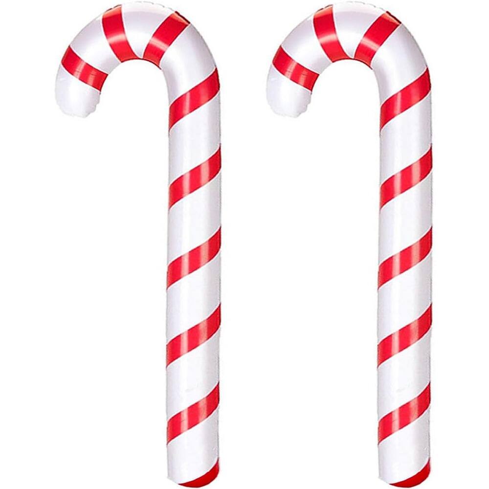 PARKER SLATER - 2-Pack Inflatable Candy Canes – Christmas Indoor & Outdoor Decor - Red