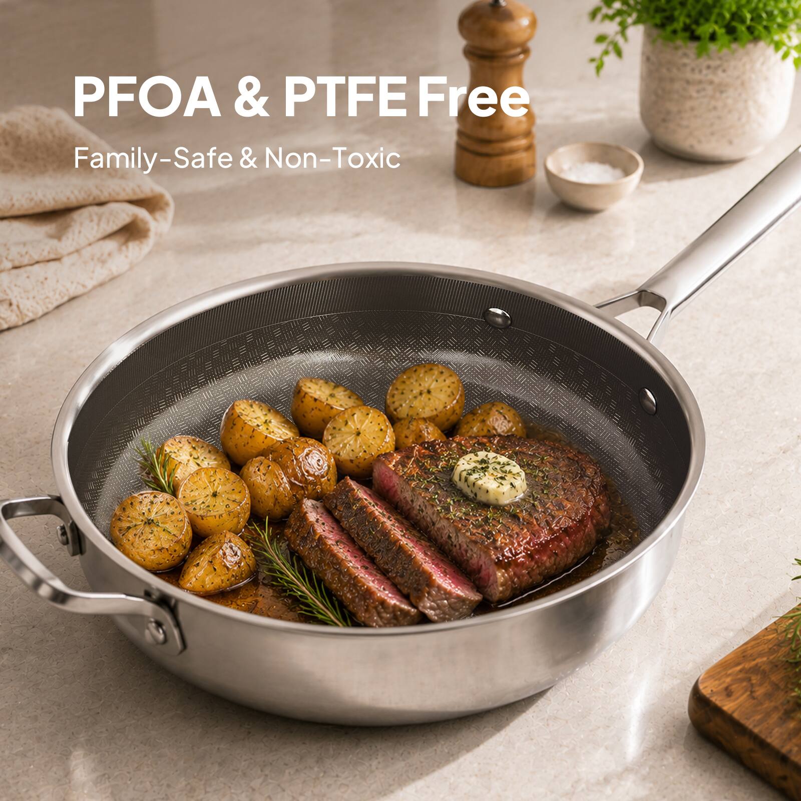 PFOA & PTFE Free  
Family-Safe & Non-Toxic