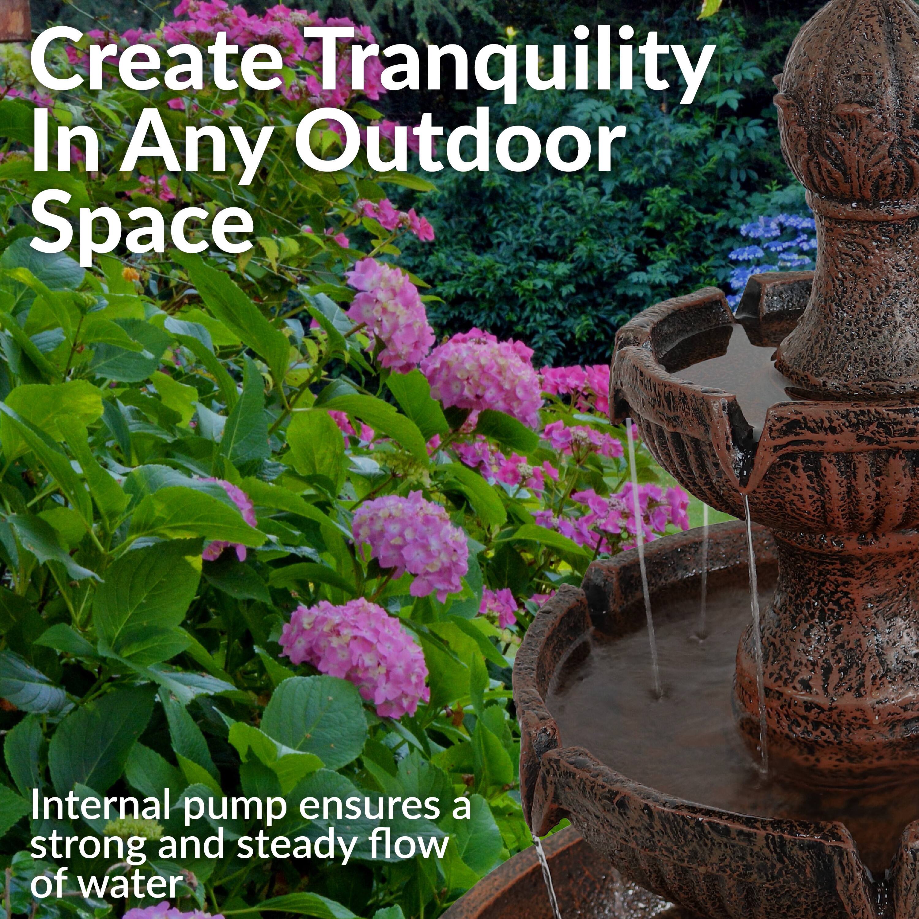 Create Tranquility In Any Outdoor Space

Internal pump ensures a strong and steady flow of water