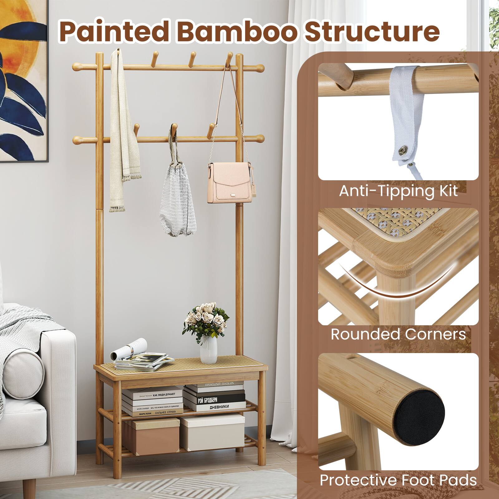 Painted Bamboo Structure

- Anti-Tipping Kit
- Rounded Corners
- Protective Foot Pads