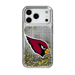 Keyscaper - NFL - Arizona Cardinals iPhone Text Backdrop Design Glitter Case - 14 - Multicolor