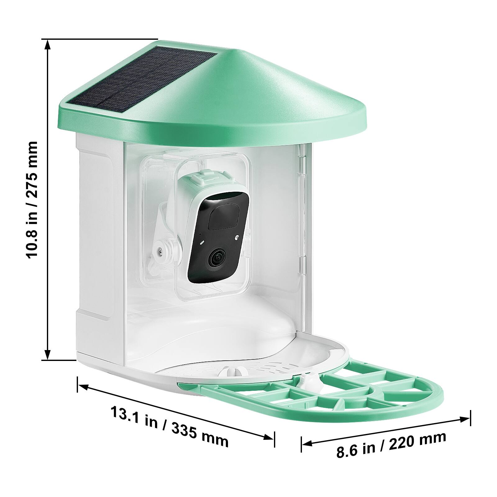 - Height: 10.8 in / 275 mm
- Width: 13.1 in / 335 mm
- Depth: 8.6 in / 220 mm