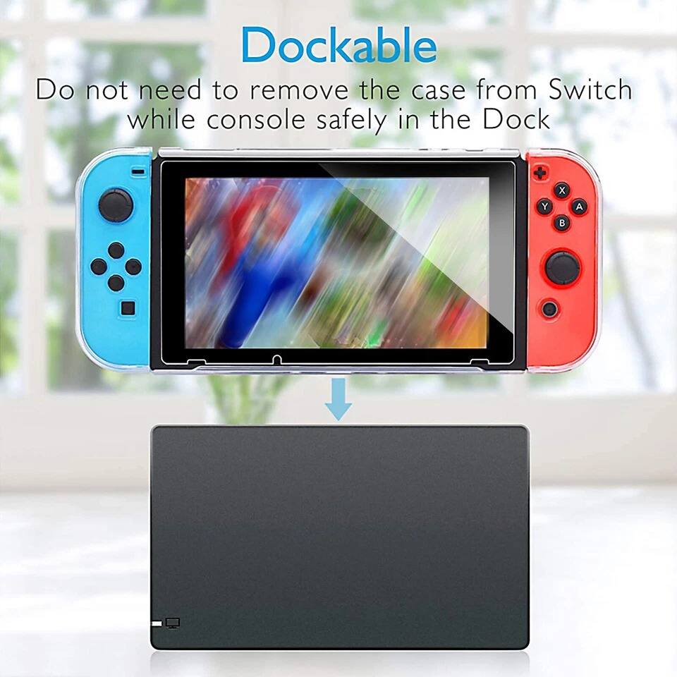 Dockable  
Do not need to remove the case from Switch while console safely in the Dock