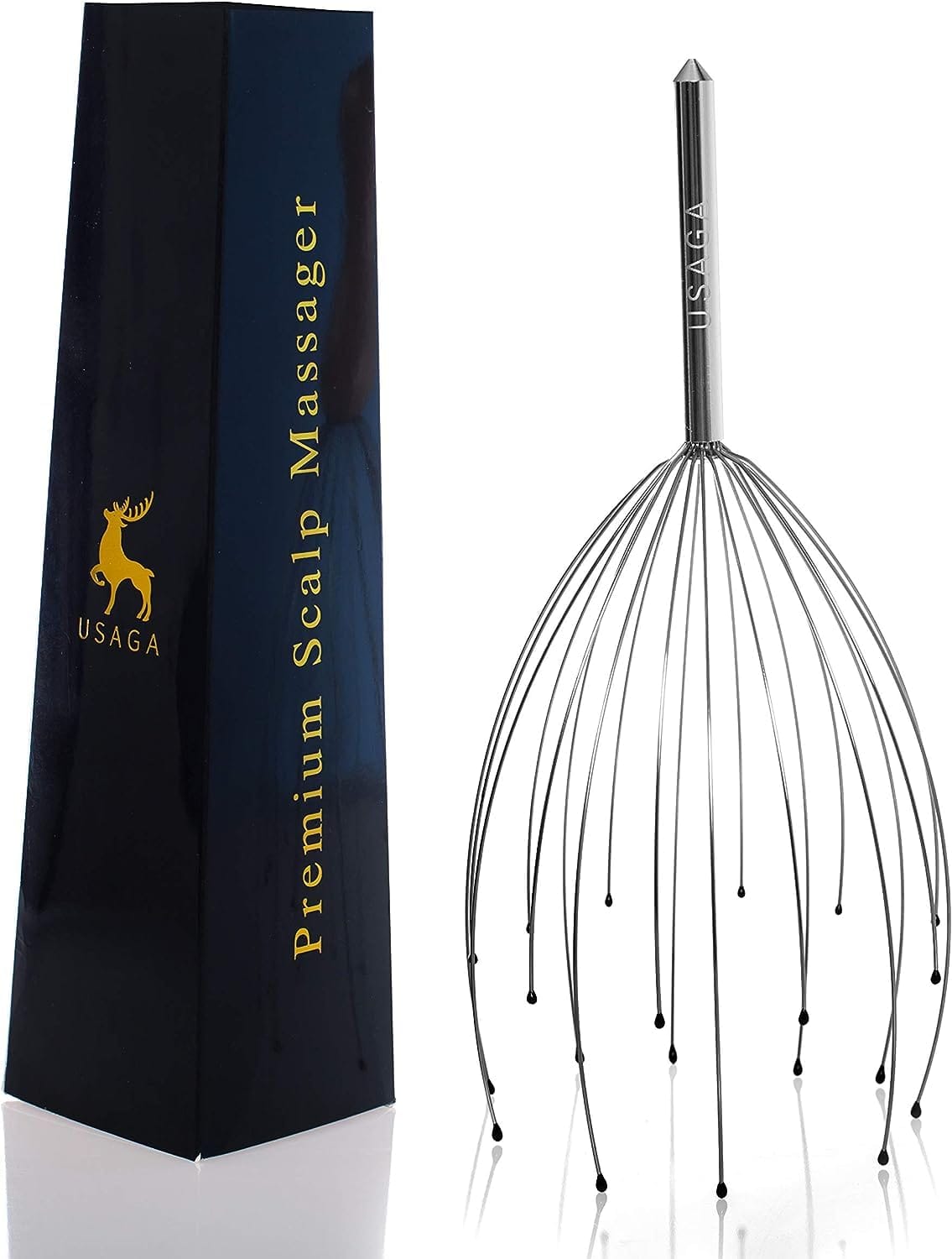 Vulpecula Spade - Head Massager Scalp Massager 20 Fingers Head Scratcher for Scalp Body Relaxing (Silvery)