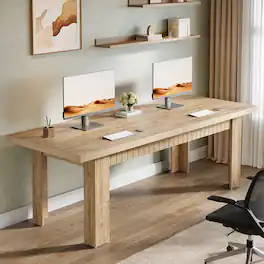 Tribesigns - Office Computer Desk with Engineered Wood Construction, for Computer Work, Writing and Study in Home Offices - Light Brown
