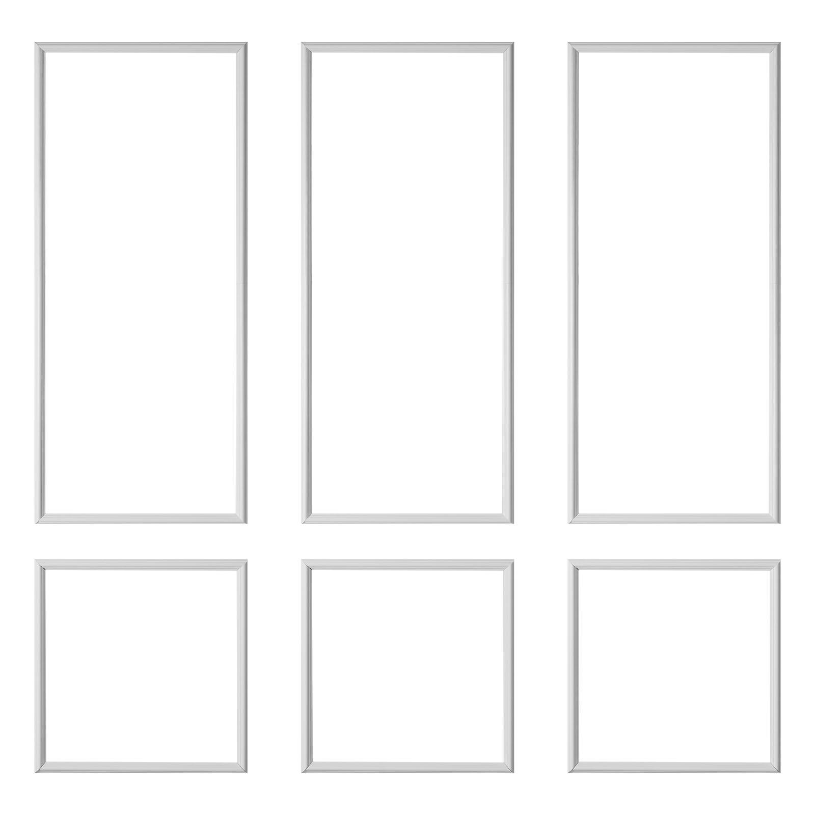 Alt View 5. VEVOR - Wall Molding 3 Pack, Wainscoting Panels Kit, Lightweight Paintable Polystyrene, Easy to Install, Waterproof Accent - White.