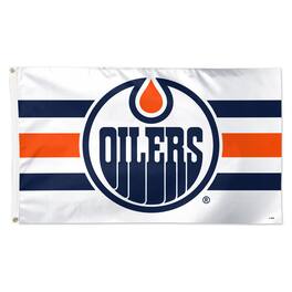 WinCraft - Edmonton Oilers 3' x 5' Horizontal Stripe Deluxe Single-Sided Flag - White