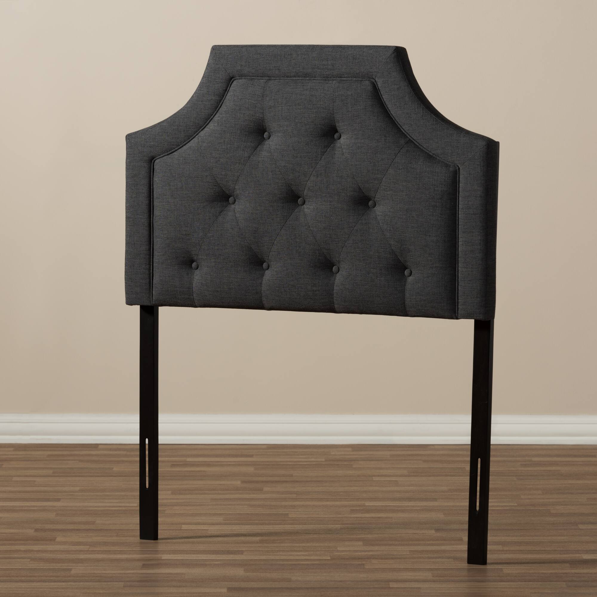 Alt View 1. Baxton Studio - Mars Modern and Contemporary Fabric Twin Size Headboard - Dark Grey.