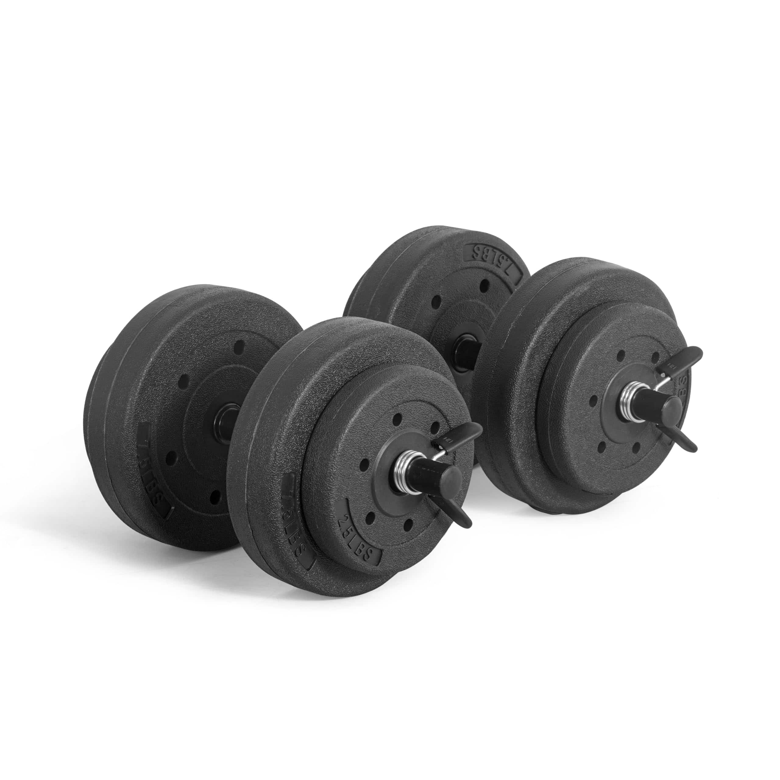 Hanke - 40 pound Adjustable Cement Dumbbell Set Versatile Vinyl Coated Weights For Home Gym p Complete Cement - Multi