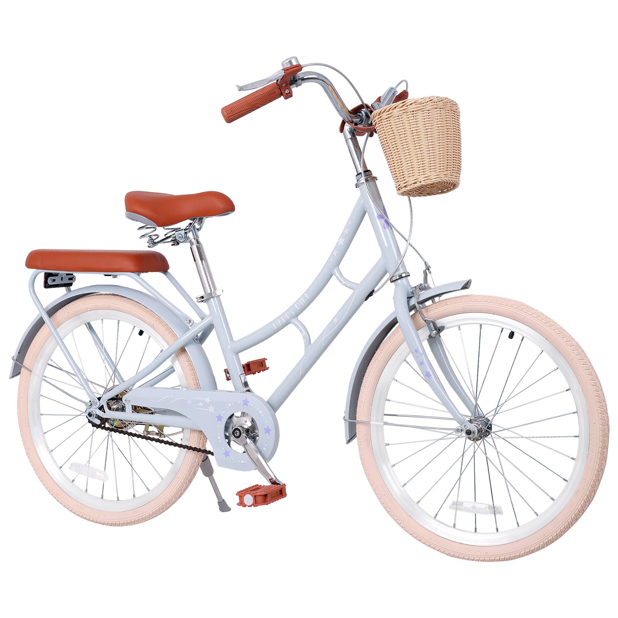 Front. Anysun - 22" Beach Cruiser Bike for Girls - High Carbon Steel Frame, Front Basket, Comfortable Commuter for Outdoor Riding - Blue.
