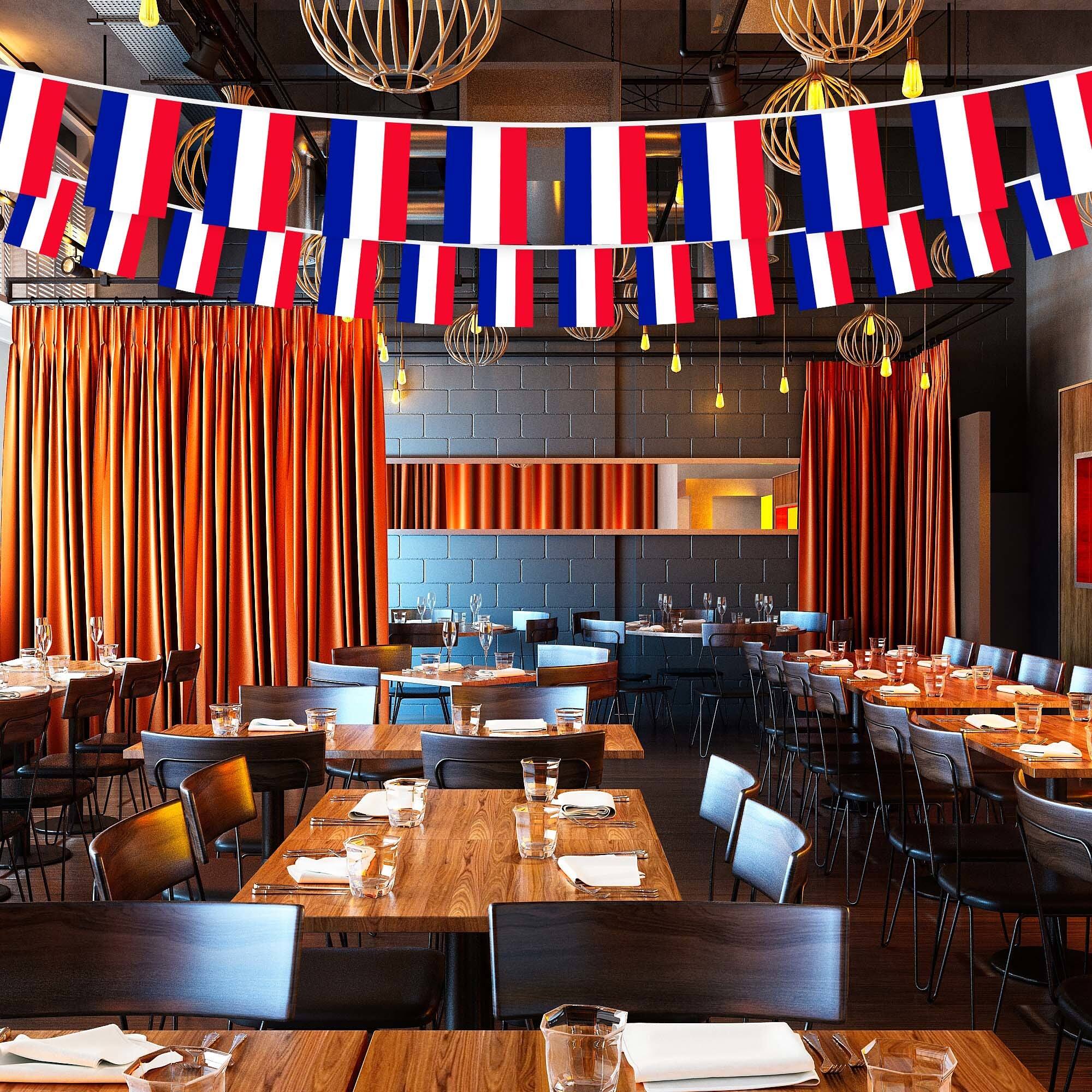Alt View 1. G128 - Netherlands Flag Bunting Banner — 33 ft String with 38 Mini Flags (8.2 x 5.5 in, 150D Polyester). - Assorted Colors.