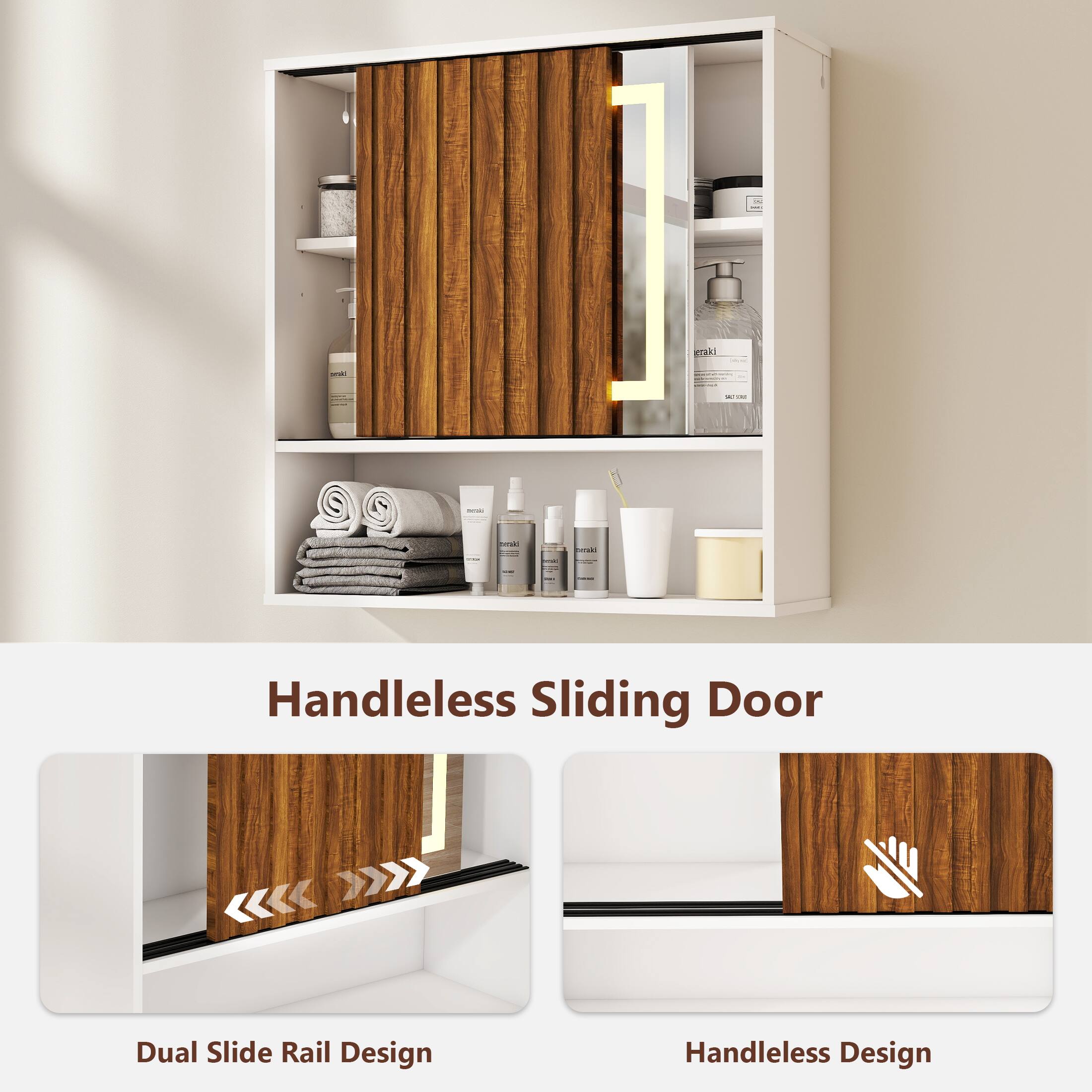 Handleless Sliding Door

Dual Slide Rail Design

Handleless Design