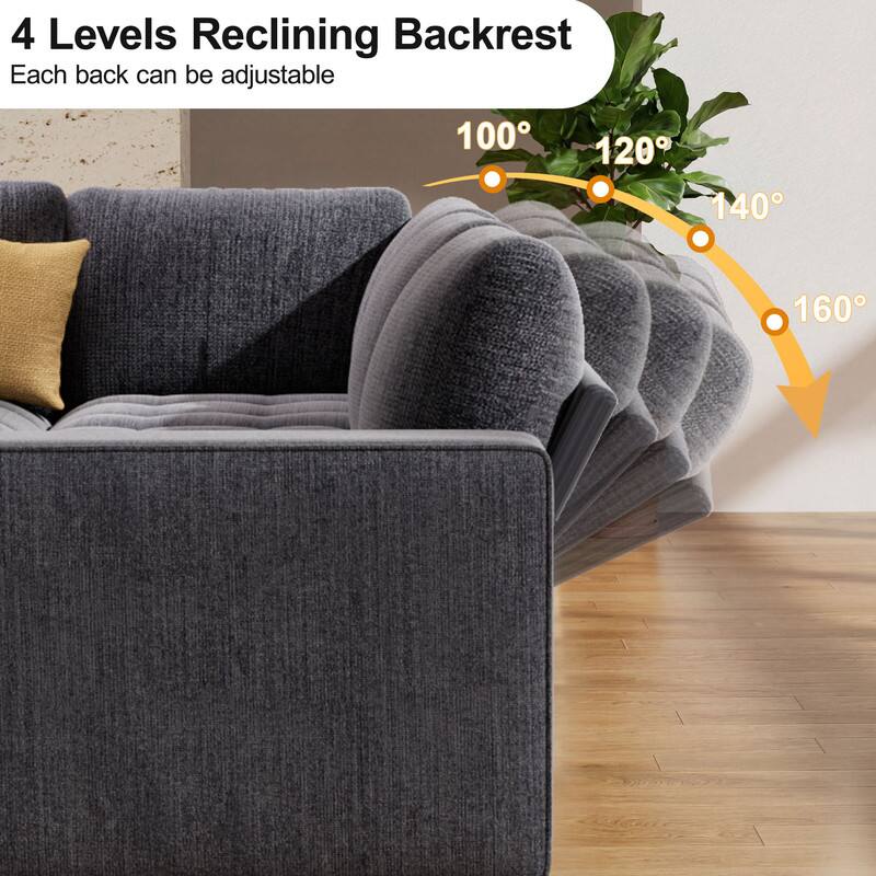 4 Levels Reclining Backrest  
Each back can be adjustable  
100° 120° 140° 160°