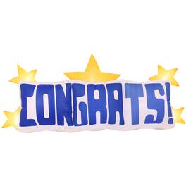 Sunnydaze - Congrats Graduation LED Inflatable Party Decoration - 8 ft - White