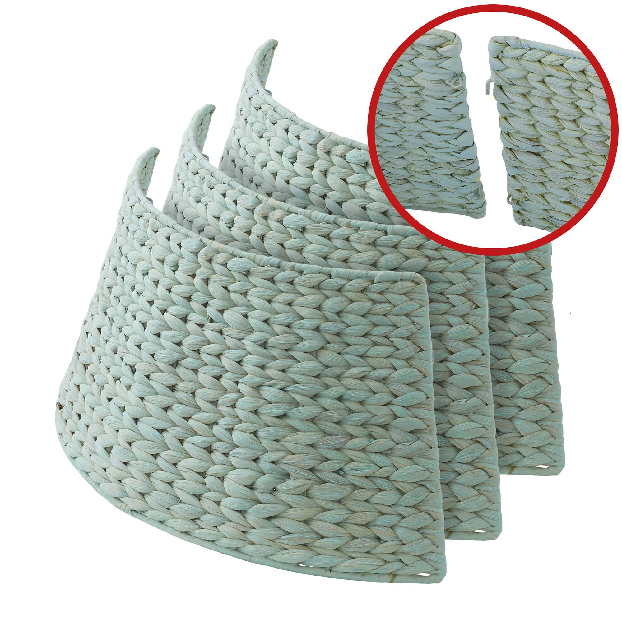 Alt View 4. Casafield - Water Hyacinth Christmas Tree Collar with Cord Cut Out - Seafoam.