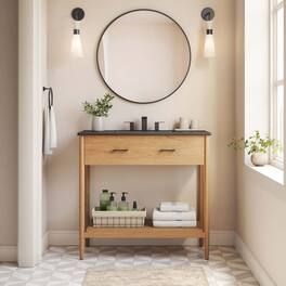 Zaire Bathroom Vanity Basin Included by Modway - Natural Black