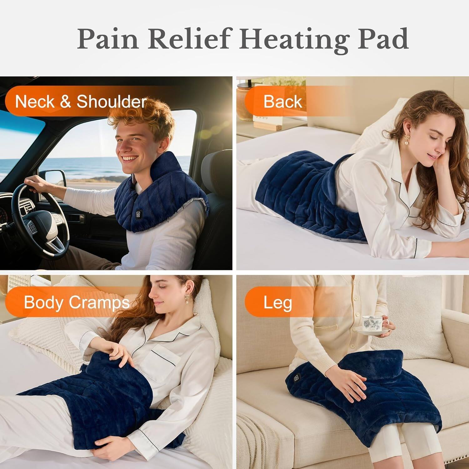 Pain Relief Heating Pad

- Neck & Shoulder
- Back
- Body Cramps
- Leg