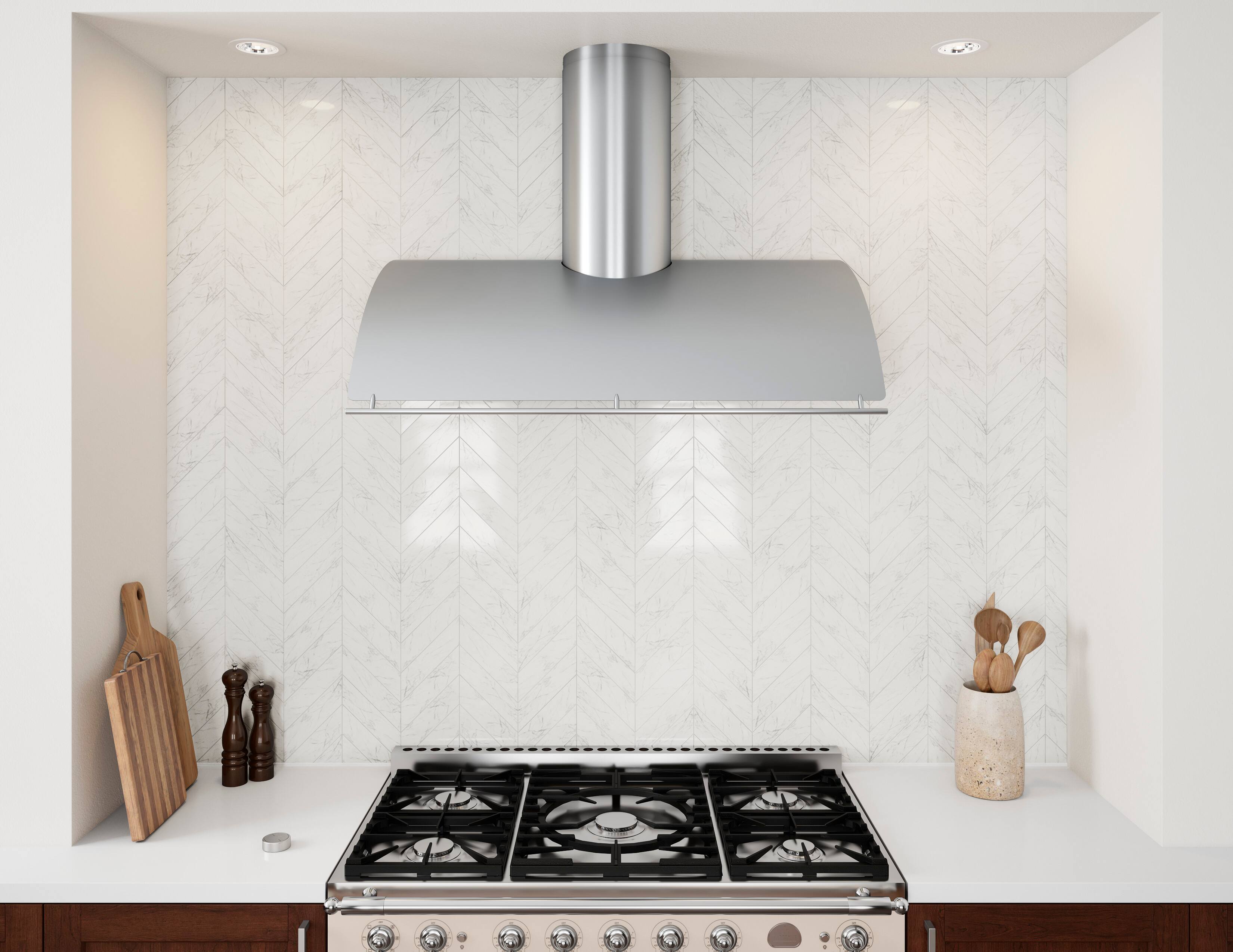 Alt View 11. Zephyr - Okeanito 48 in. Shell Only Wall Mount Range Hood with LED Lights - Stainless Steel.